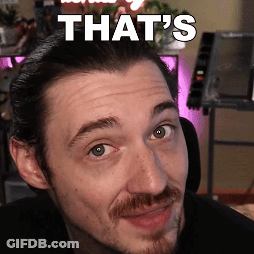 Close Up Of Man Face Saying That's Written Above It GIF