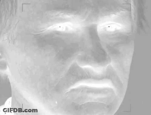 A Close Up Of A Man 'S Face With The Words " The Scaries " Below Him GIF
