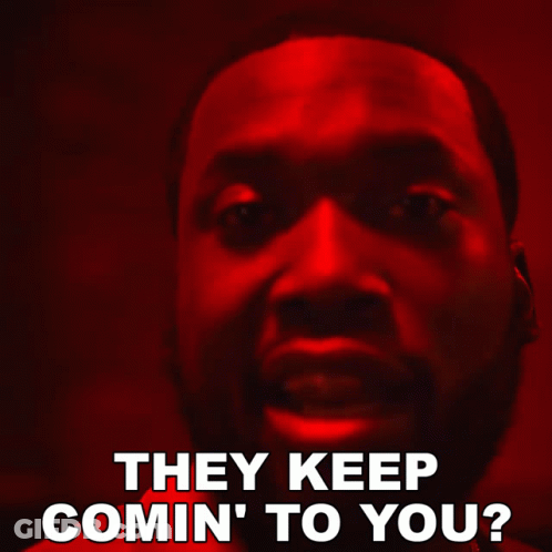 A Close Up Of A Man 'S Face With The Words They Keep Comin ' To You Below It GIF