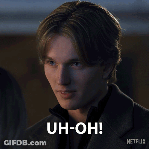 A Close Up Of A Man 'S Face With The Words Uh-Oh On The Bottom GIF
