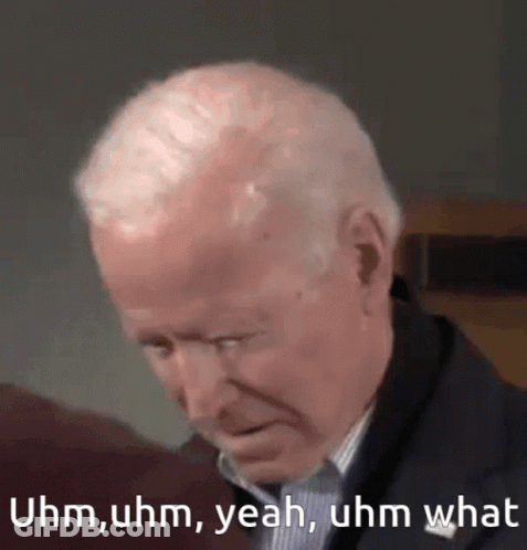 A Close Up Of A Man 'S Face With The Words Uhm Uhm Yeah Uhm What Written Below It GIF