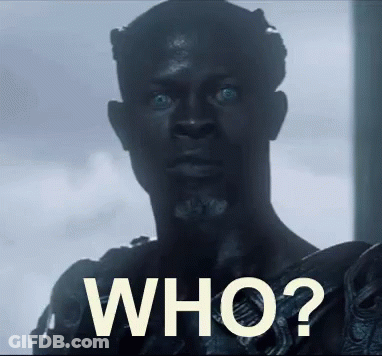 A Close Up Of A Man 'S Face With The Words Who Written On It GIF