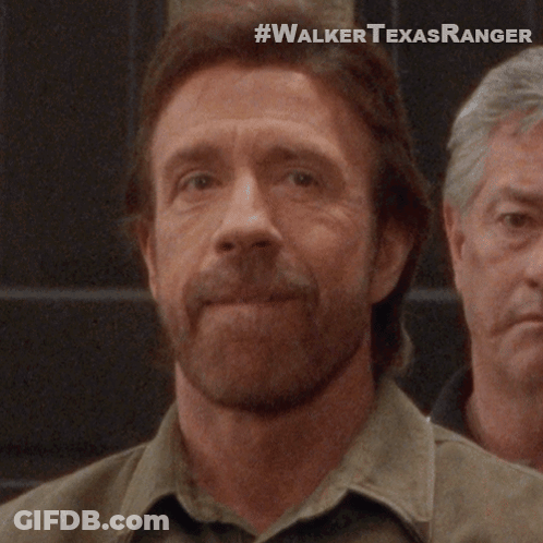 A Close Up Of A Man 'S Face With #Walker Texasranger Written On The Bottom GIF