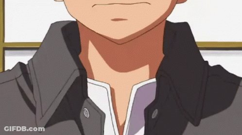 A Close Up Of A Man 'S Neck With A Black Jacket On GIF