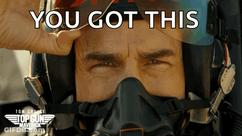 A Close Up Of A Man Wearing A Helmet With The Words " You Got This " On It GIF