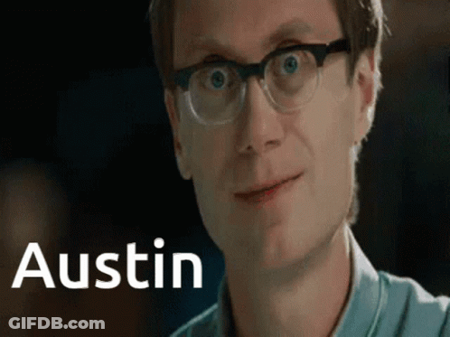 Close Up Of Man Wearing Glasses Named Austin GIF