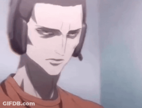 A Close Up Of A Man Wearing Headphones And A Microphone GIF