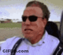 A Close Up Of A Man Wearing Sunglasses And Suspenders . GIF