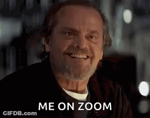 A Close Up Of A Man With A Beard Smiling And Saying `` Me On Zoom '' . GIF