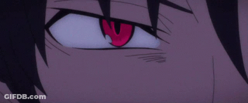 A Close Up Of A Man With Red Eyes GIF