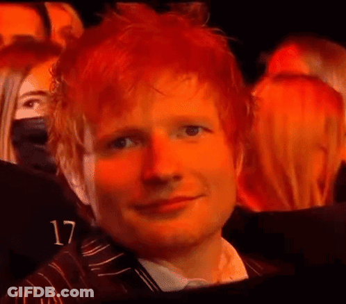 A Close Up Of A Man With Red Hair Sitting In A Crowd Of People . GIF