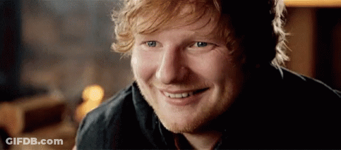 A Close Up Of A Man With Red Hair Smiling . GIF