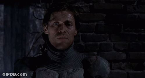 A Close Up Of A Man With The Words Godspeed Spider-Man On The Bottom GIF