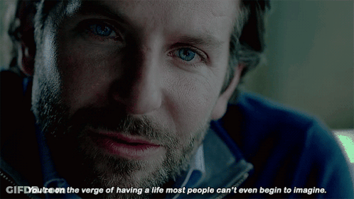 A Close Up Of A Man With The Words " You 'Re On The Verge Of Having A Life Most People Can GIF