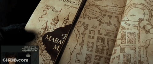 A Close Up Of A Map That Says Marauders GIF