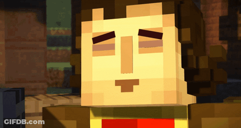 A Close Up Of A Minecraft Character With Brown Hair GIF