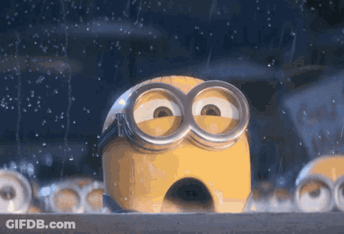 Surprised Minion Close Up GIF