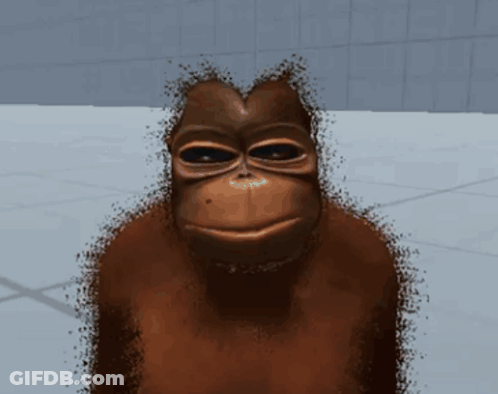 A Close Up Of A Monkey 'S Face With A Few Dots On It GIF