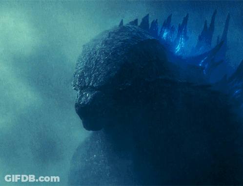 A Close Up Of A Monster In The Dark GIF