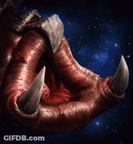 A Close Up Of A Monster 'S Claw With Sharp Claws GIF
