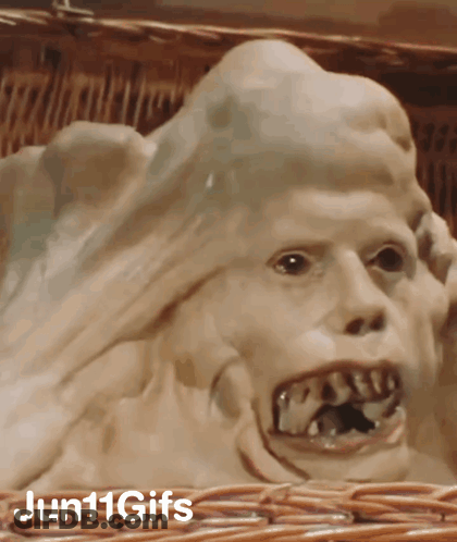 A Close Up Of A Monster 'S Face With The Words Jun11gifs Written Below It GIF