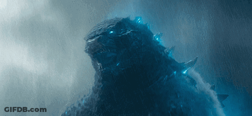 A Close Up Of A Monster With Blue Lights On It 'S Head GIF