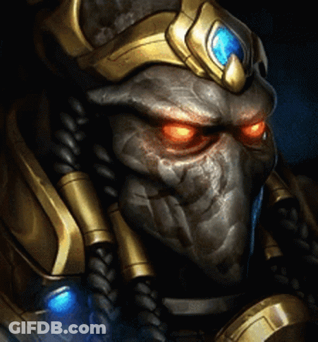 A Close Up Of A Monster With Red Eyes GIF