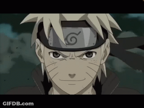 A Close Up Of A Naruto Character Wearing A Headband With A Spiral On It GIF