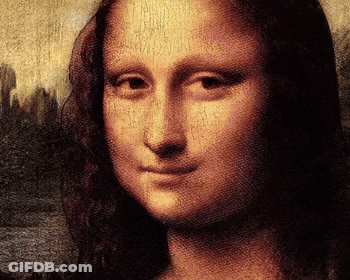 A Close Up Of A Painting Of A Woman With Long Hair GIF