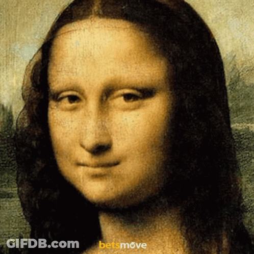 A Close Up Of A Painting Of A Woman With The Words Betsmove Below It GIF