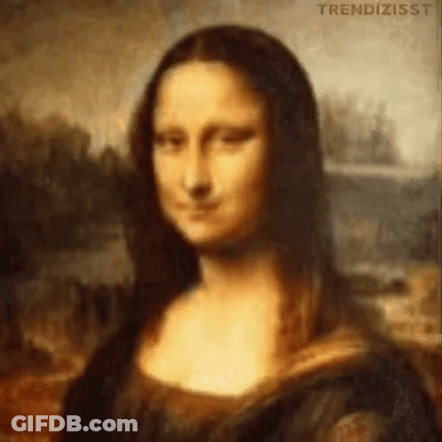 A Close Up Of A Painting Of A Woman With The Words Trendizisst At The Bottom GIF