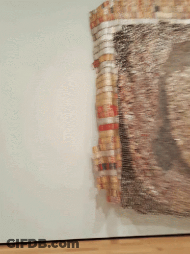 A Close Up Of A Painting On A Wall With A White Background GIF