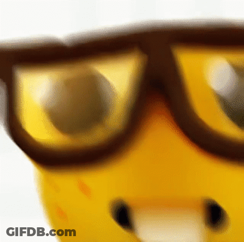 A Close Up Of A Pair Of Glasses On A Yellow Object GIF
