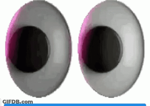 A Close Up Of A Pair Of Googly Eyes With A Purple Pupil . GIF