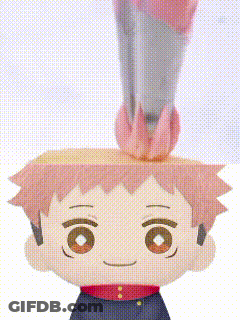 A Close Up Of A Paper Doll With A Rocket On His Head . GIF
