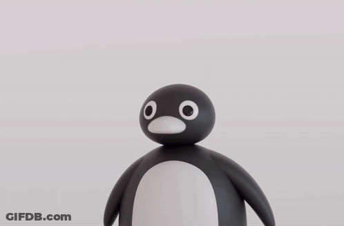 A Close Up Of A Penguin 'S Face With Red Eyes GIF