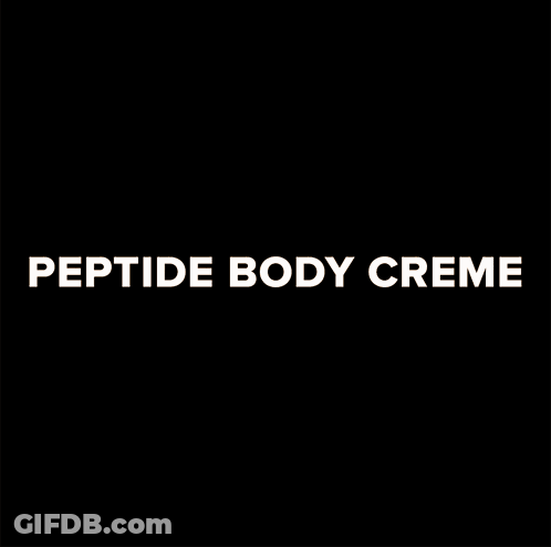 A Close Up Of A Person Applying Peptide Body Creme On Their Skin GIF