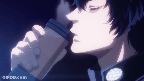 A Close Up Of A Person Drinking From A Coffee Cup GIF