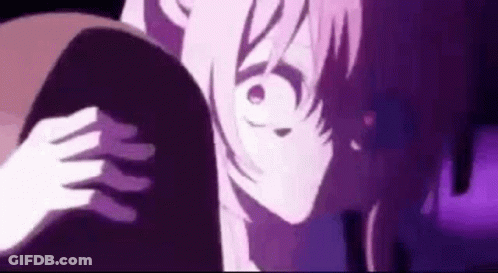 A Close Up Of A Person Holding Another Person 'S Arm In A Purple Background . GIF