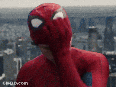 A Close Up Of A Person In A Spider Man Costume GIF