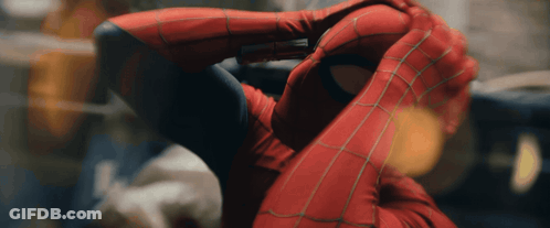 A Close Up Of A Person In A Spider-Man Costume GIF