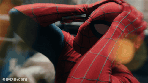 A Close Up Of A Person In A Spider-Man Costume GIF