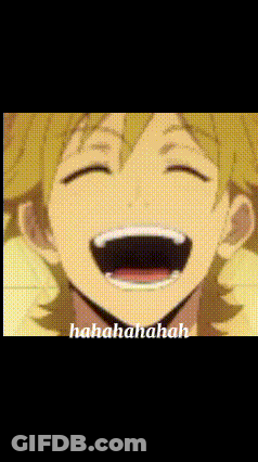 A Close Up Of A Person Laughing With The Words Hahahahaah Written Below GIF