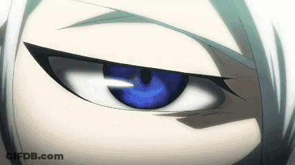 A Close Up Of A Person 'S Blue Eye With A White Background GIF