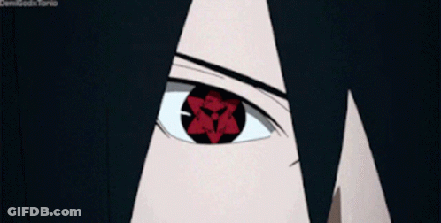 A Close Up Of A Person 'S Eye With A Red Star In The Middle GIF