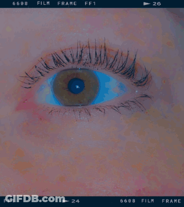 A Close Up Of A Person 'S Eye With The Number 6688 Film Frame On The Bottom GIF