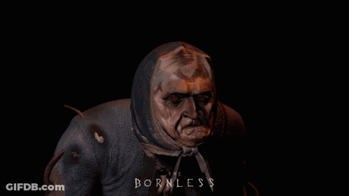 A Close Up Of A Person 'S Eye With The Words The Bornless Written Below It GIF