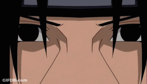 A Close Up Of A Person 'S Eyes With Red Circles In Them GIF