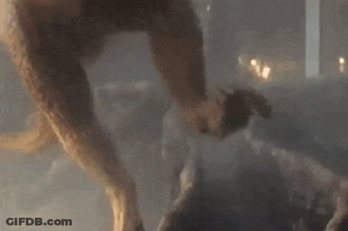 A Close Up Of A Person 'S Face And Neck GIF