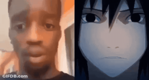 A Close Up Of A Person 'S Face Next To A Close Up Of A Person 'S Face GIF